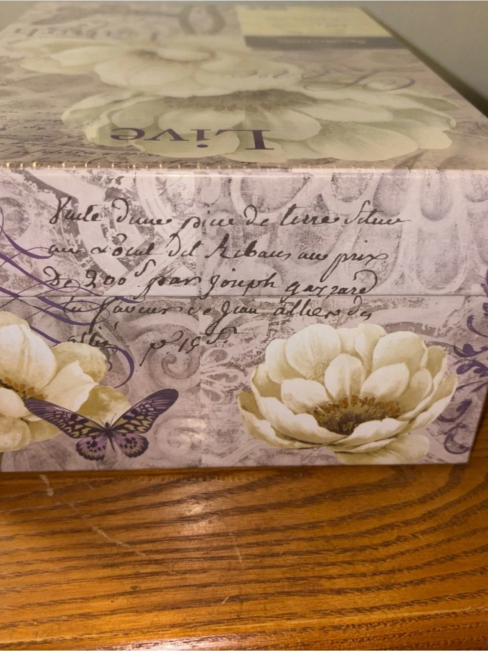 Recollections Lavender Floral Memory Box - Cream & Purple